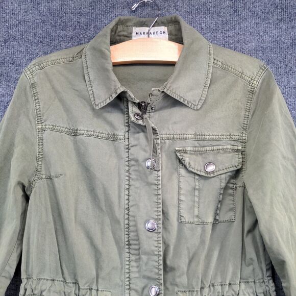 Marrakech Women's Full Zip Military Utility Jacket Green XS Long Sleeve Pockets - Picture 3 of 13